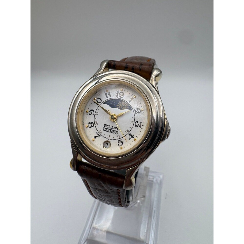 Vintage Brittania Moon Phase Watch | V121 movement | New Battery 28mm case - Picture 6 of 7